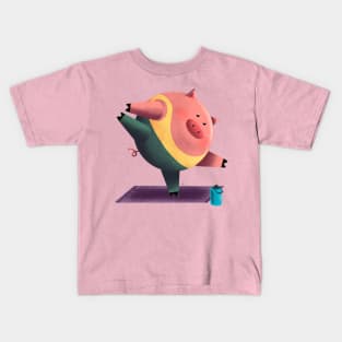 Yoga Pig Kids T-Shirt